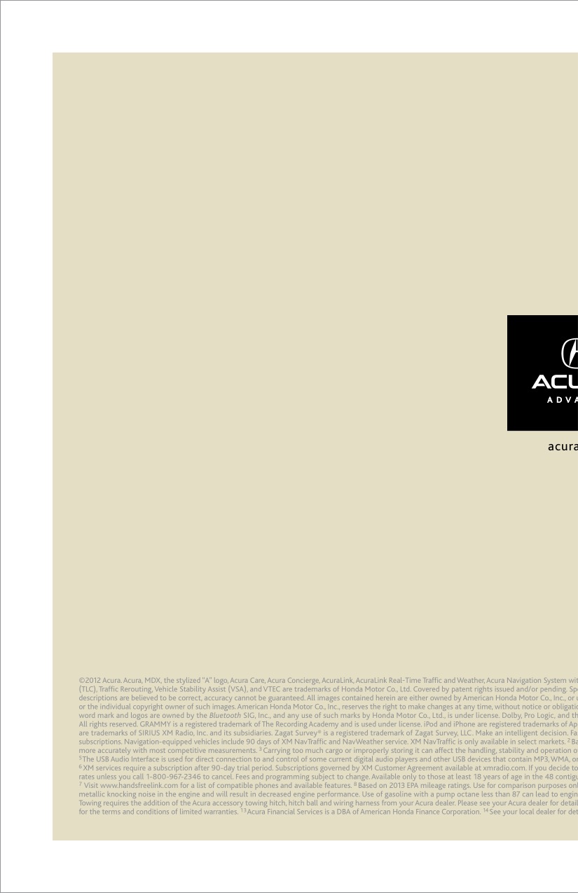 2013 Acura MDX Brochure Page 5